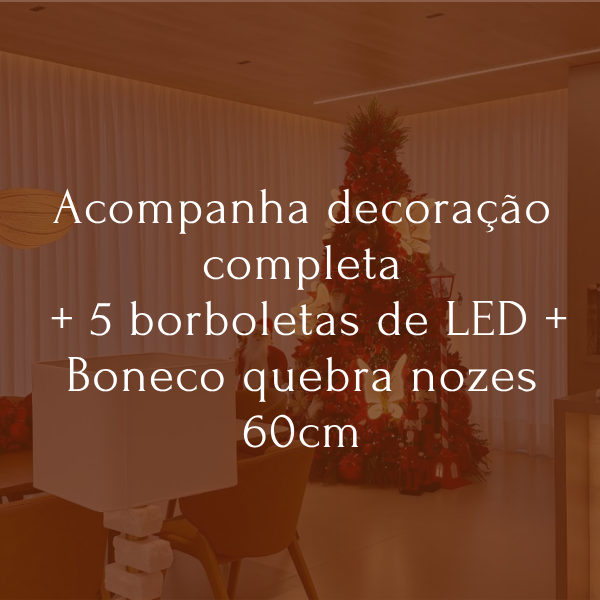 Árvore de Natal Luxo Rubi Borboletas LED - 2,00 Metros