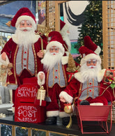 Kit 3 Papai Noel + Enfeites - 45CM/40CM/37CM